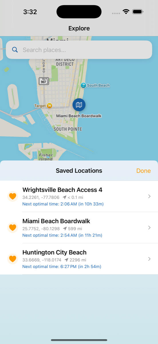 Beach Locations Screenshot